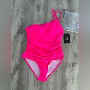 Stylish Women's Pink One Piece Swimsuit